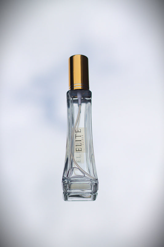 Azure Escape eau de parfum bottle with gold cap - Elite Elixir designer-inspired fragrance